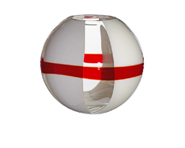 Vase Sfera Murano Glass Ivory Grey And Red Carlo Moretti 39961 6771756mcn
