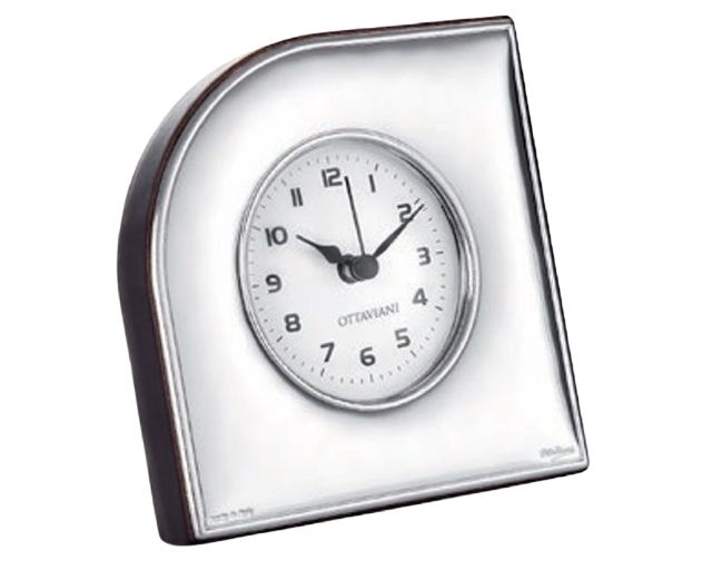 Table clock pvd silver with white dial