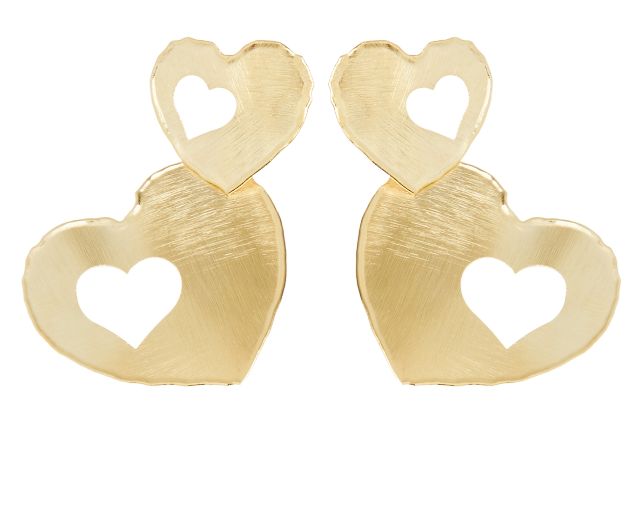 Orecchini cuore argento dorato