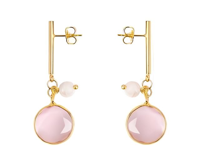 Orecchini trace vetro di murano rosa