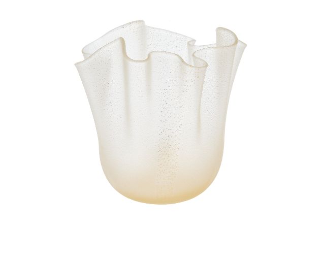 Vaso fazzoletto vetro di murano cristallo e oro sabbiato