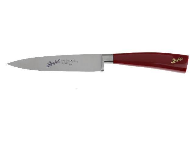 Coltello cucina elegance acciaio con manico rosso