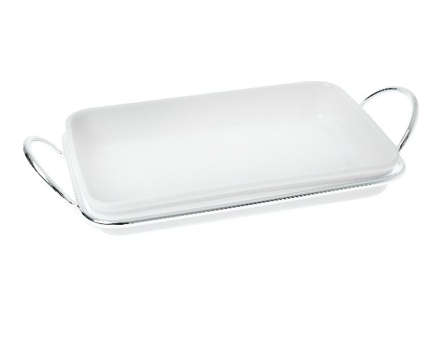 Rectangular baking dish silver plated