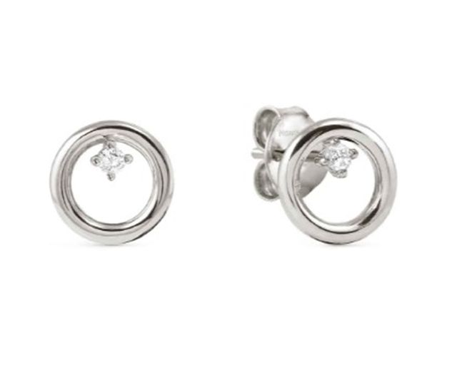 Orecchini dreams beats argento tondo con zirconi