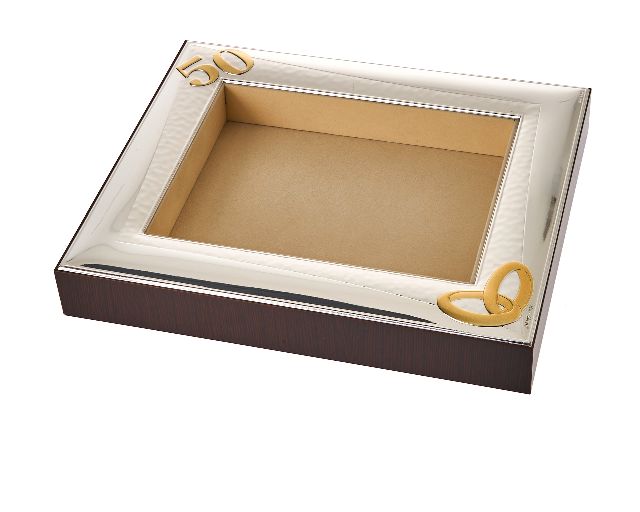 Valet tray 50° bilaminated silver