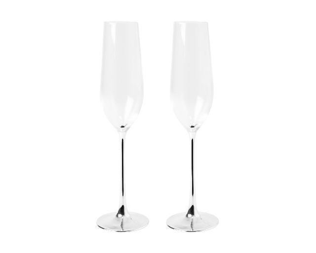 Set di calici con stelo argentato 2 pezzi