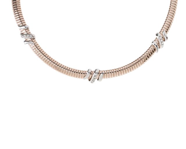Necklace Silver Tubogas With White Crystals Selezione Zanolli 164622 834cf1717rhr