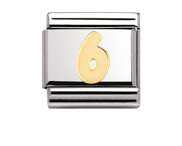 Numero 6 composable acciaio e oro