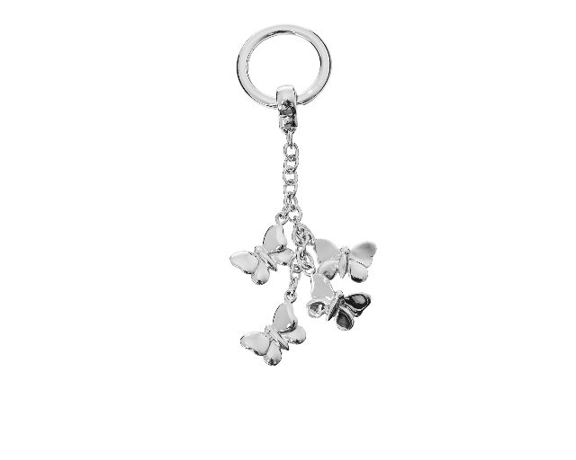 Keyring butterflies silver