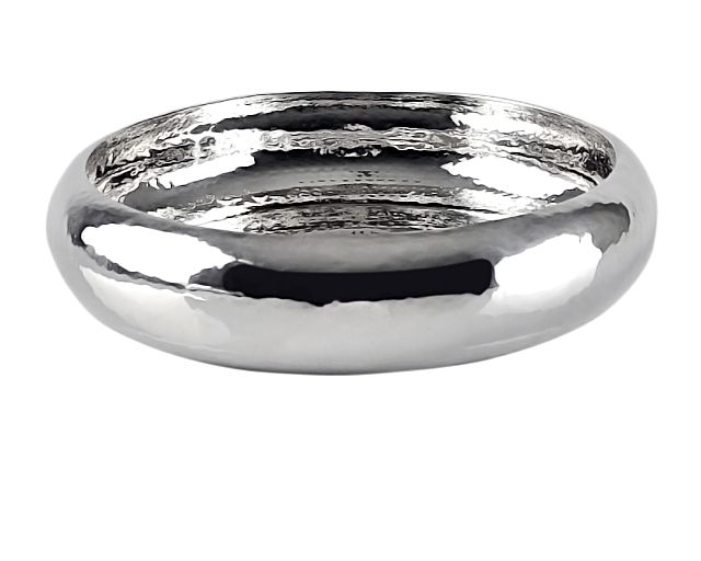 Ciotola tonda battuta silver plated