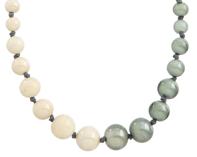 Collana aqua vetro di murano avorio