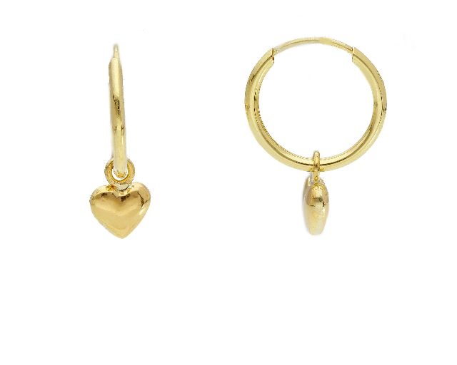Hoop earrings gold 750‰ with heart