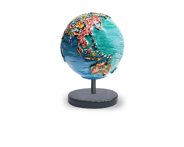 Mappamondo globe dipinto a mano