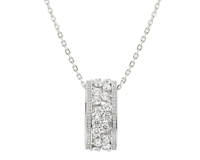 Necklace life bouquet silver with zircons