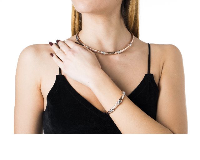 Bracciale Argento Tubogas Con Intarsi Rodiati Selezione Zanolli 164646 834b1841rrh