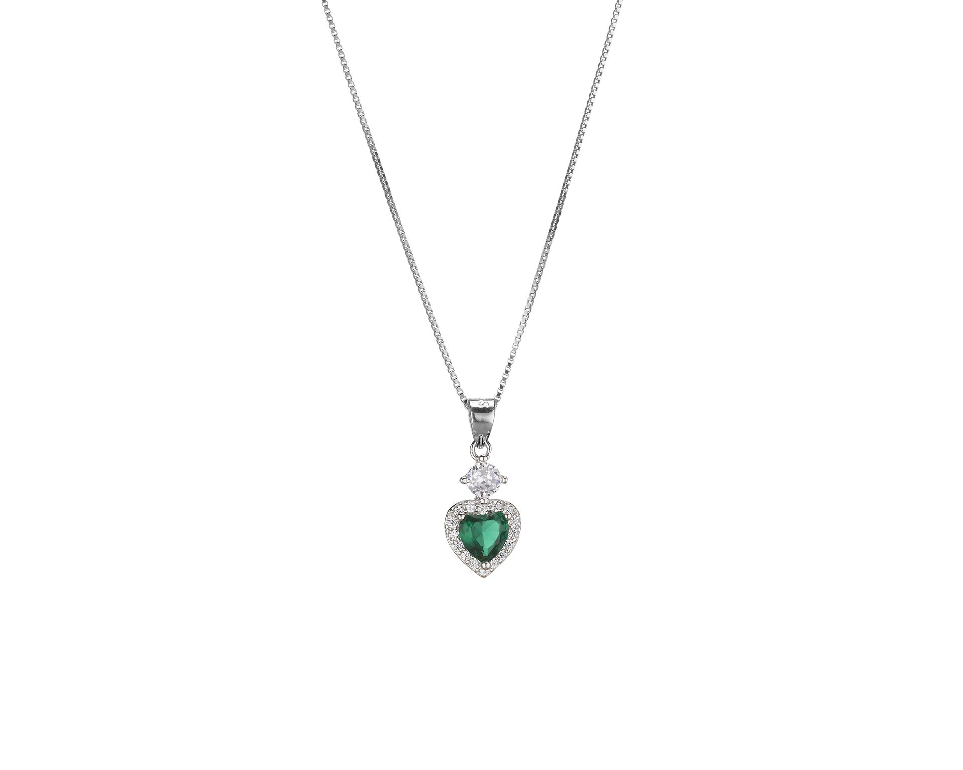 Necklace Silver With Emerald Zircon Sovrani 185587 814j10242