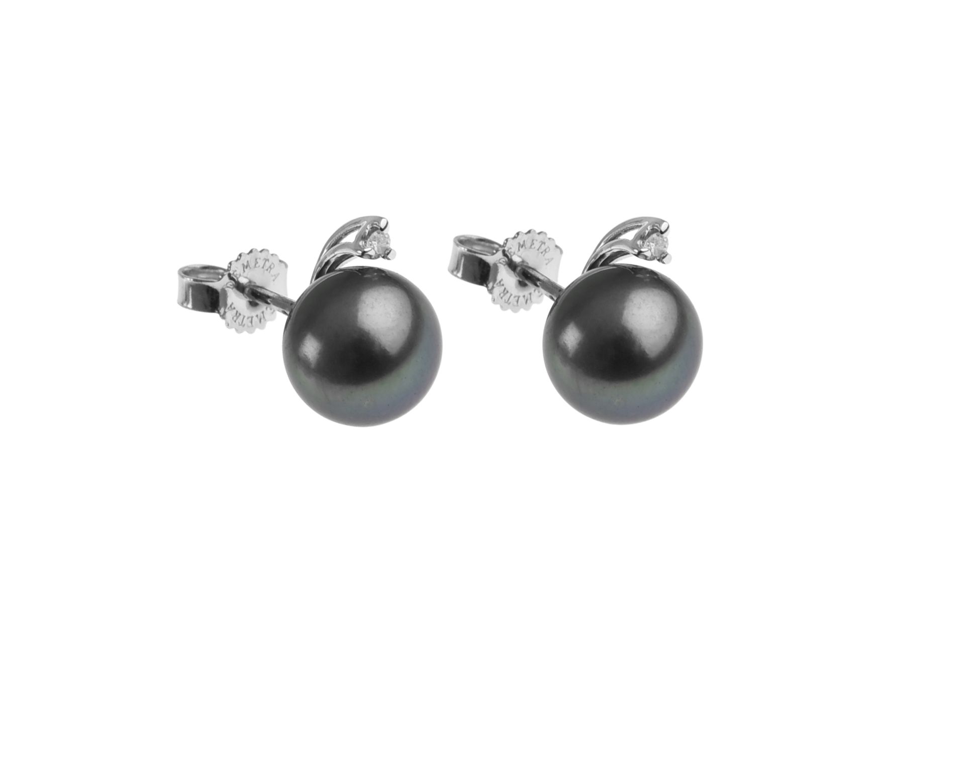 Orecchini Perla Nera Oro 750 Con Diamante Selezione Zanolli