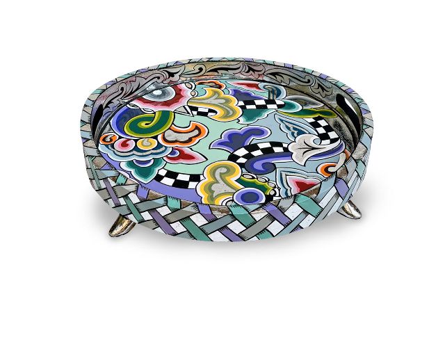 Vassoio rotondo tray round l dipinto a mano
