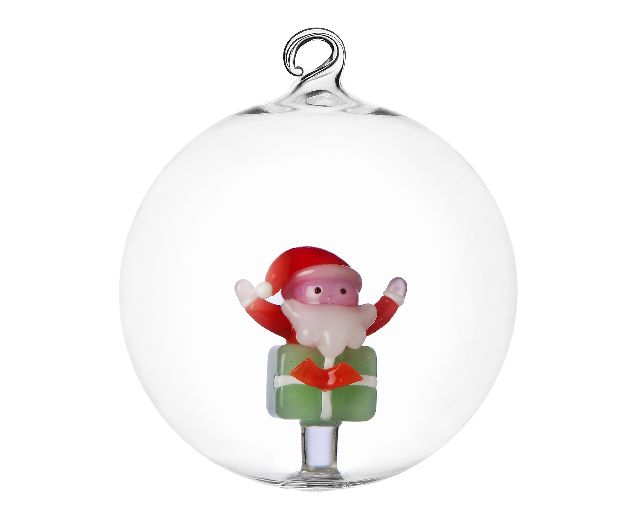Idea regalo natale palla di natale babbo natale sul regalo verde christmas tales