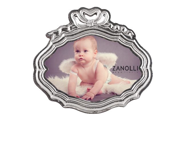 Oval picture frame nastrino silver in 700 style