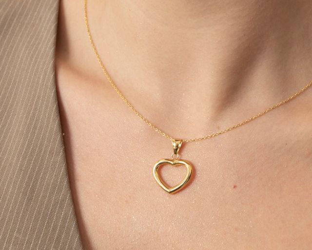 Collana oro 9 kt con cuore
