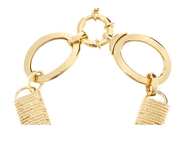 Bracciale Argento Dorato Con Ovali Lisci E Elementi Diamantati Selezione Zanolli 186206 611br00489
