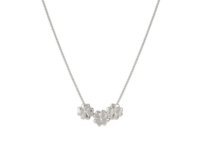Collana armonica argento quadrifogli