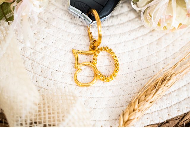Keychain 50th With Sugared Almonds Selezione Zanolli 171176 912mz22851hx