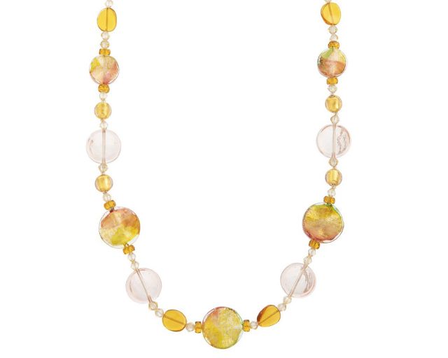 Collana lunga sunshine vetro di murano topazio