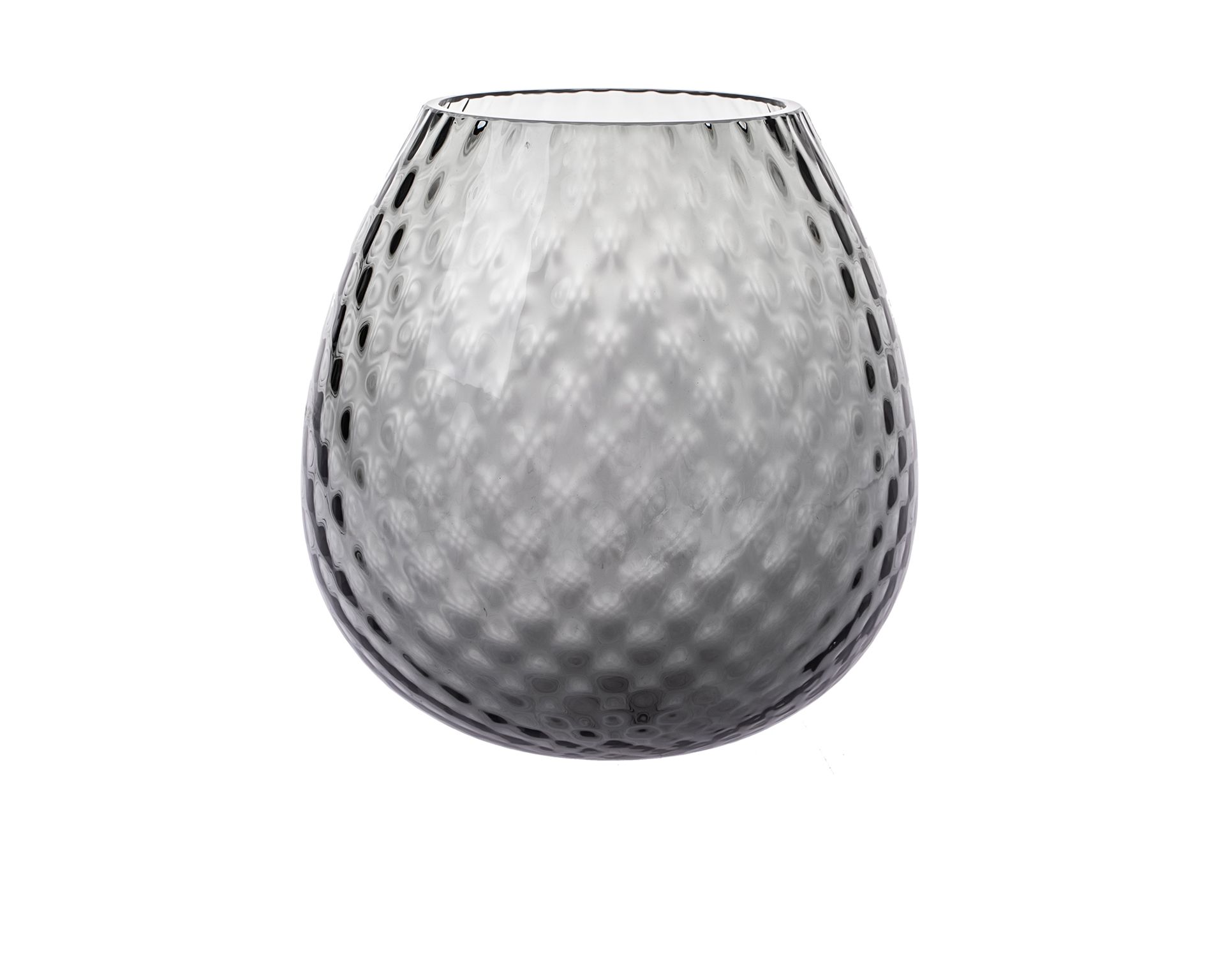 Vaso Portacandela Macrame Xl Vetro Di Murano Color Grigio Nasonmoretti 174187 843macramexlosb