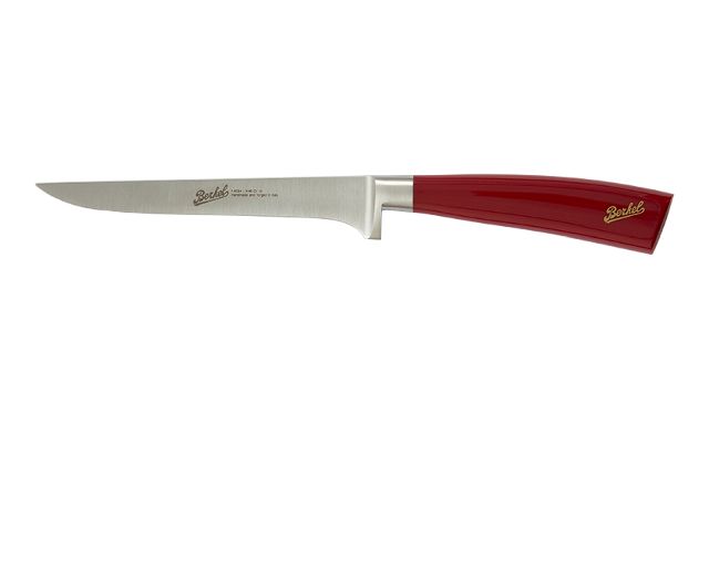 Coltello disosso elegance acciaio con manico rosso