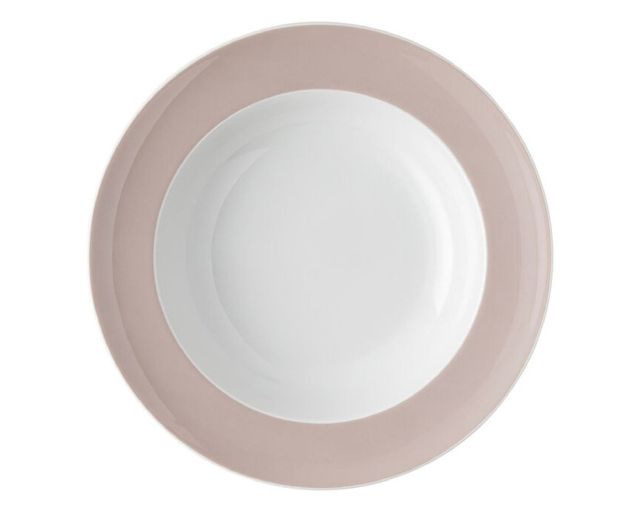 Soup plate sunny day rose powder porcelain