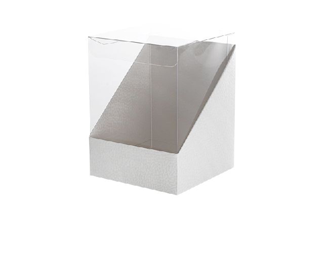 Scatola per bomboniera duo pelle bianco 10 x 10 x h12