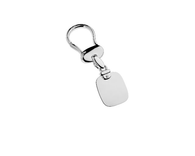 Keychain silver with rectangular plate