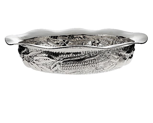 Bowl silver with tutti frutti chisel