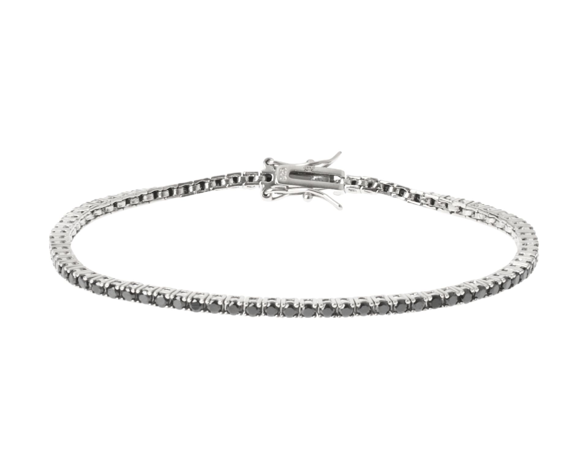Bracciale Tennis Argento 4 Griffe Con Zirconi Neri Selezione Zanolli 190726 611br00509