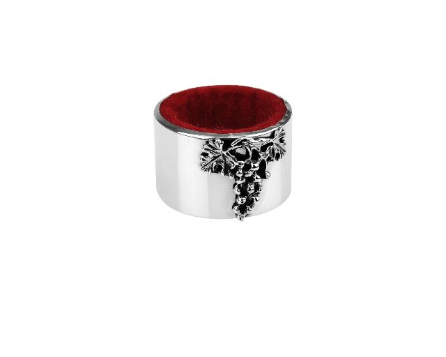 Salvagocce argento con decorazione uva