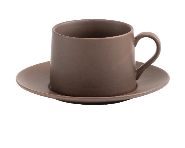 Tea cup with saucer levante porcelain brown
