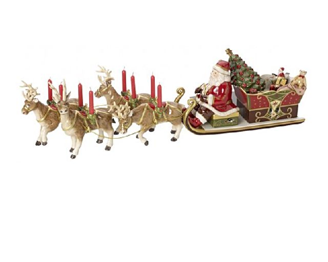 Idea regalo natale babbo natale sulla slitta christmas toys memory porcellana con carillon