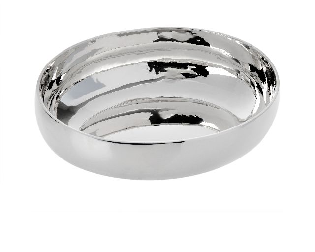 Oval bowl silver in cardinal style