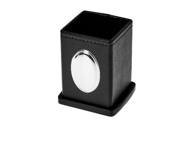 Office Set Bilaminated Silver 5 Pieces Black Selezione Zanolli