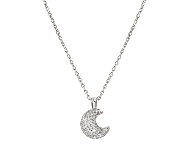 Collana life poetry argento luna con pavè di zirconi