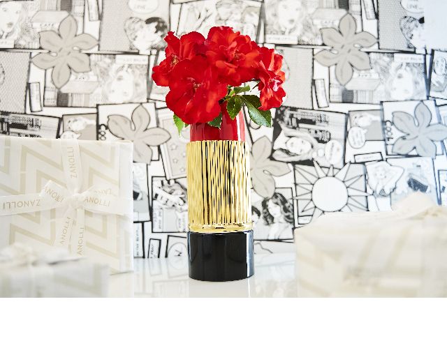 Lipstick Vase Fiordilabbra Gold And Red Selezione Zanolli 181853 875pz011g