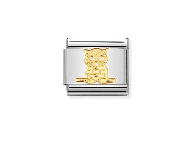 Gufo composable acciaio e oro