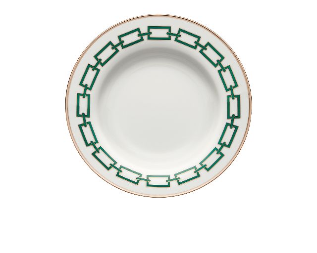 Soup plate catene smeraldo porcelain