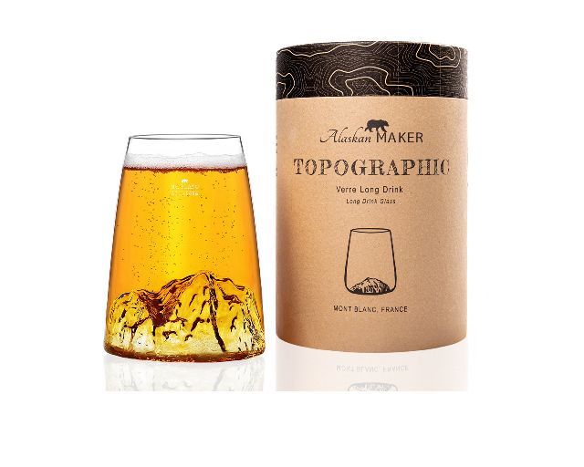 Bicchiere Long Drink Topographic Monte Bianco Alaskan Maker 189445 200vdb