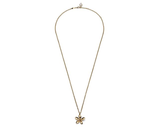 Collana classica in bronzo dorato con perla di fiume