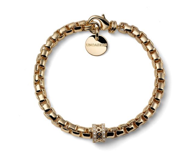 Bracciale classica in bronzo dorato con zirconi