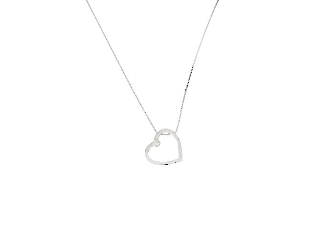 Collana cuore oro 750‰ e diamante