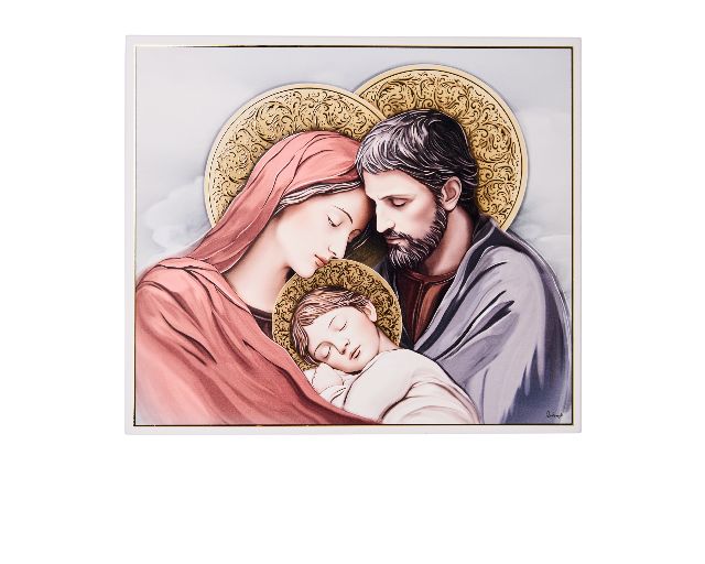 Holy family wit golden leaf